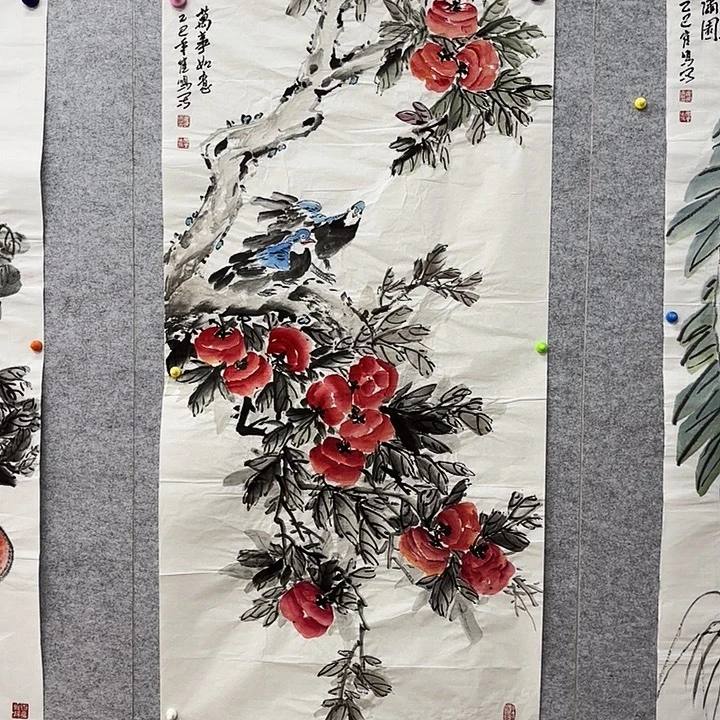 国画花鸟的翅膀和羽毛