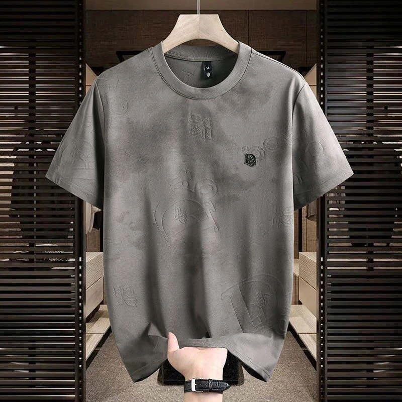 2025年夏季棉质T恤时尚休闲男士百搭潮流宽松圆领短袖WE25196
