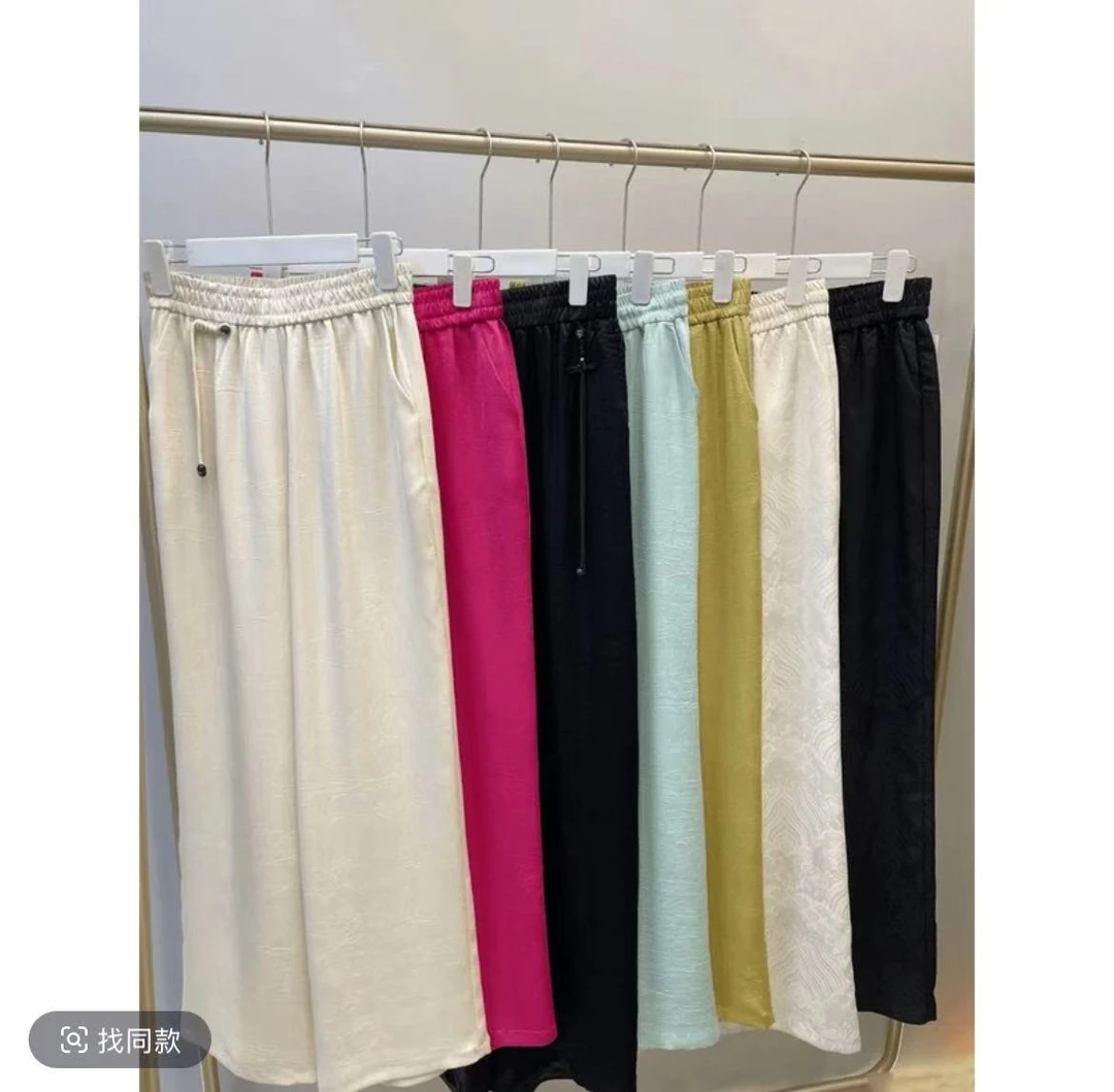 【深圳南油二姐】新中式国风素板轻奢重工纯色裤子8229