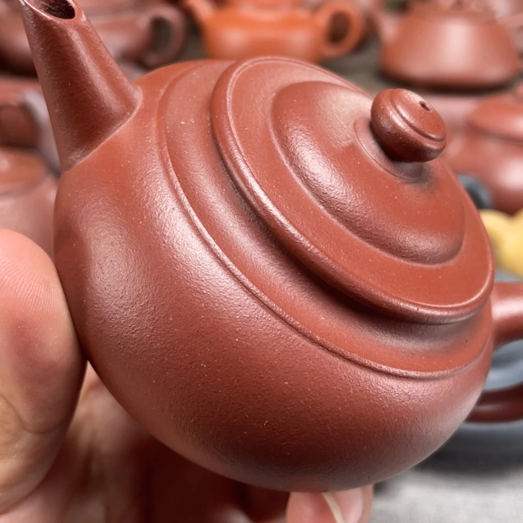 茶壶紫砂圆****拉微瑕大红泥