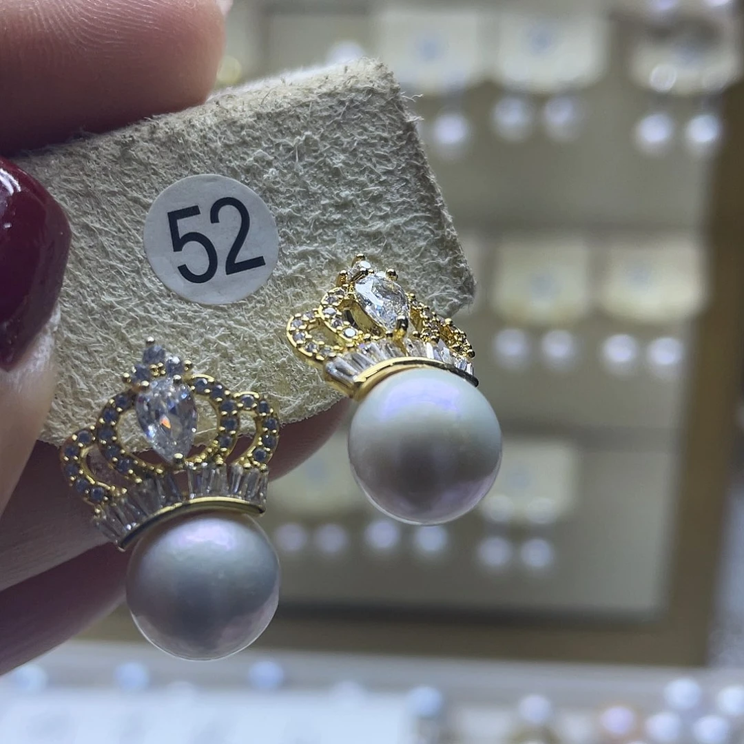 淡水珍珠耳饰银S925镶嵌