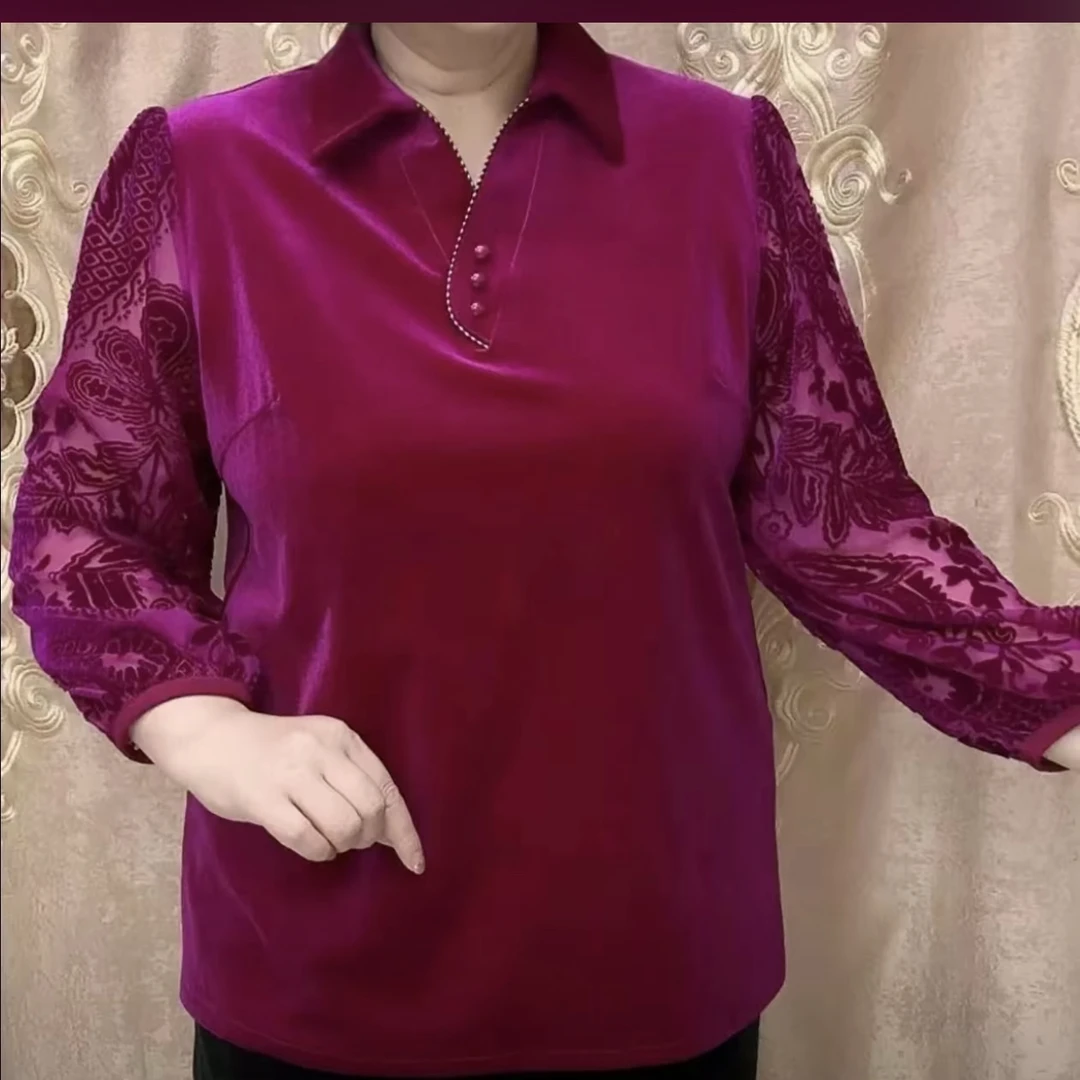 秋季长袖纯色三粒扣翻领时尚百搭显瘦气质小衫