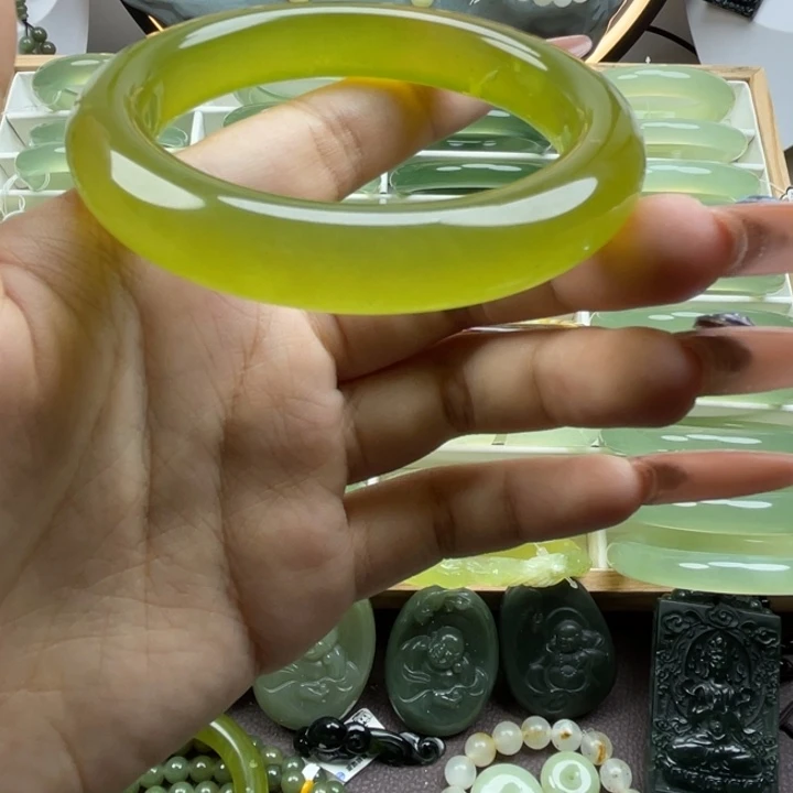 ***F蛇纹石玉合金手镯