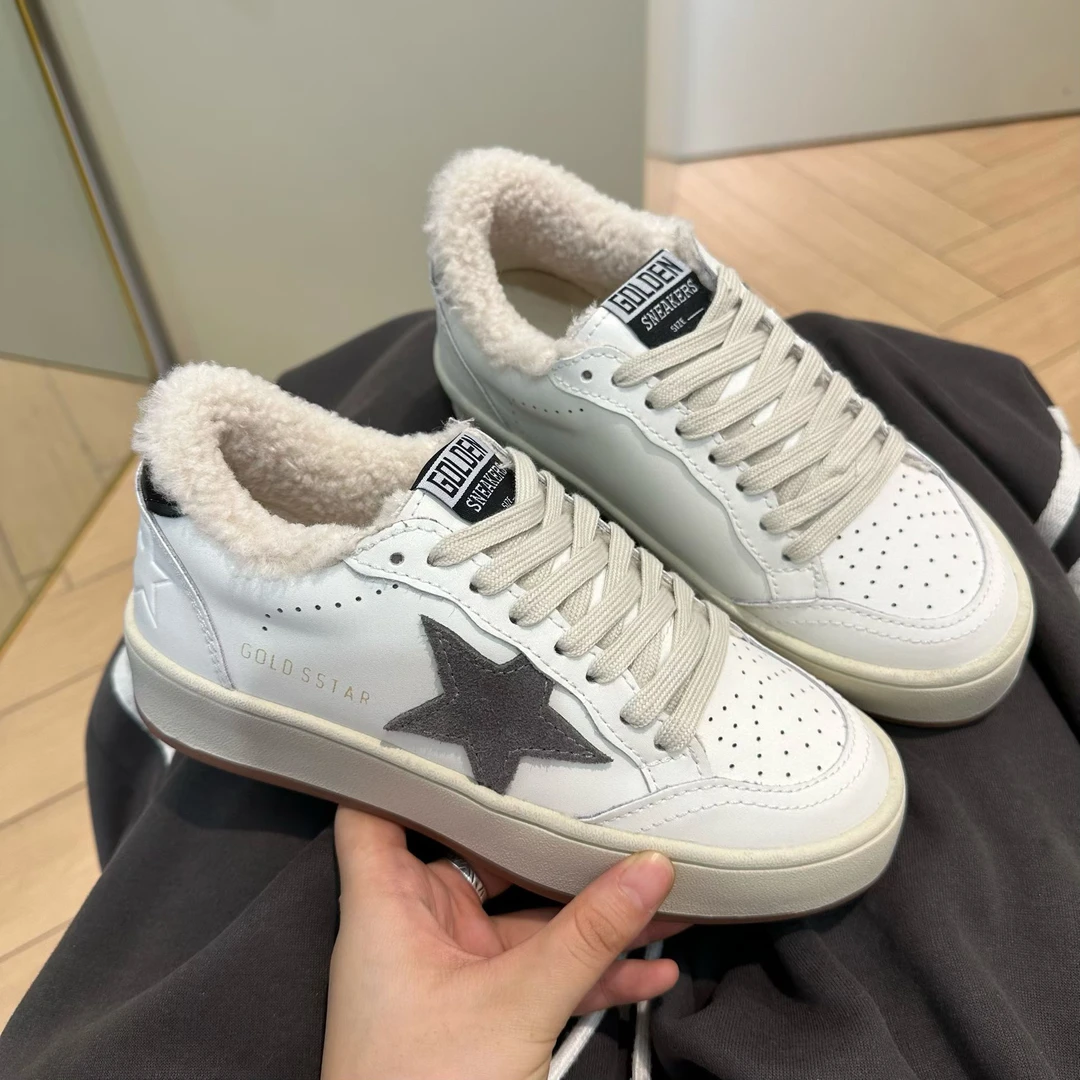 轻奢鞋子韩国星星胀胀鞋厚底冬季新款真皮百搭涨涨底系带休闲时尚