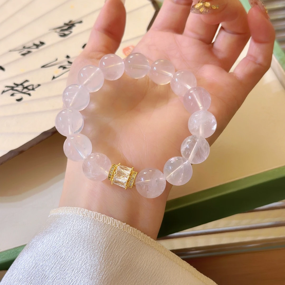 非金属仿水晶手链 星光粉串珠女轻奢高级感原创时尚清新甜美手串