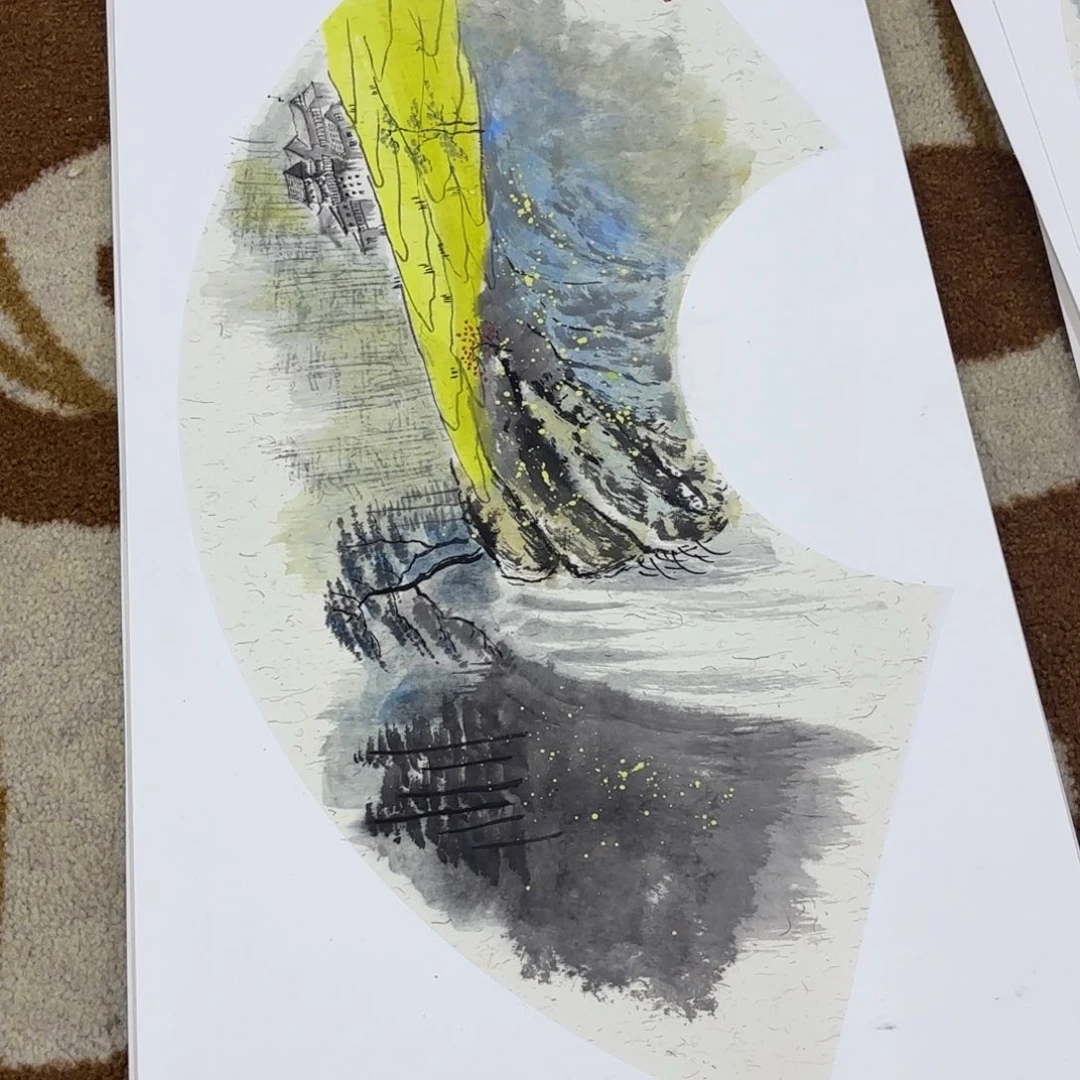 国画赵铁卡纸作品艺