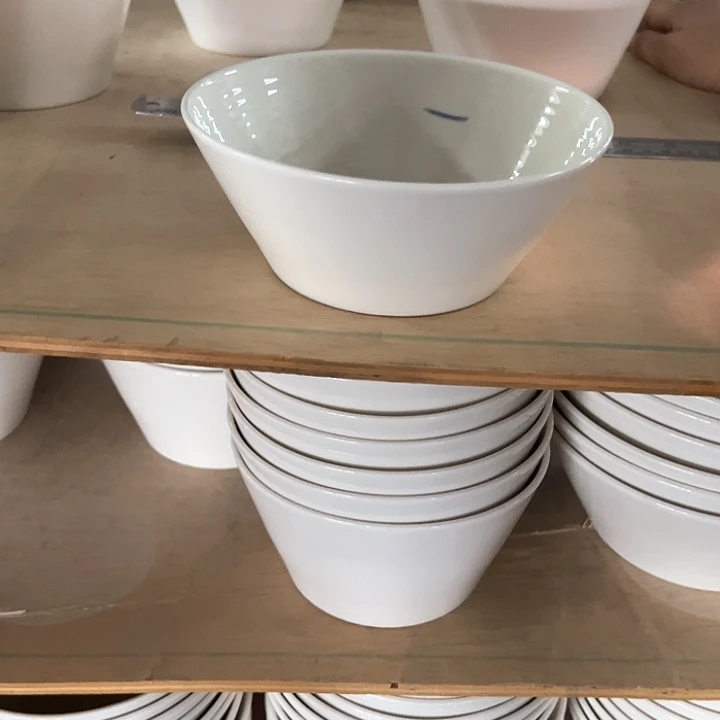 新骨瓷061微瑕暖白6.25寸直口碗rd皇家