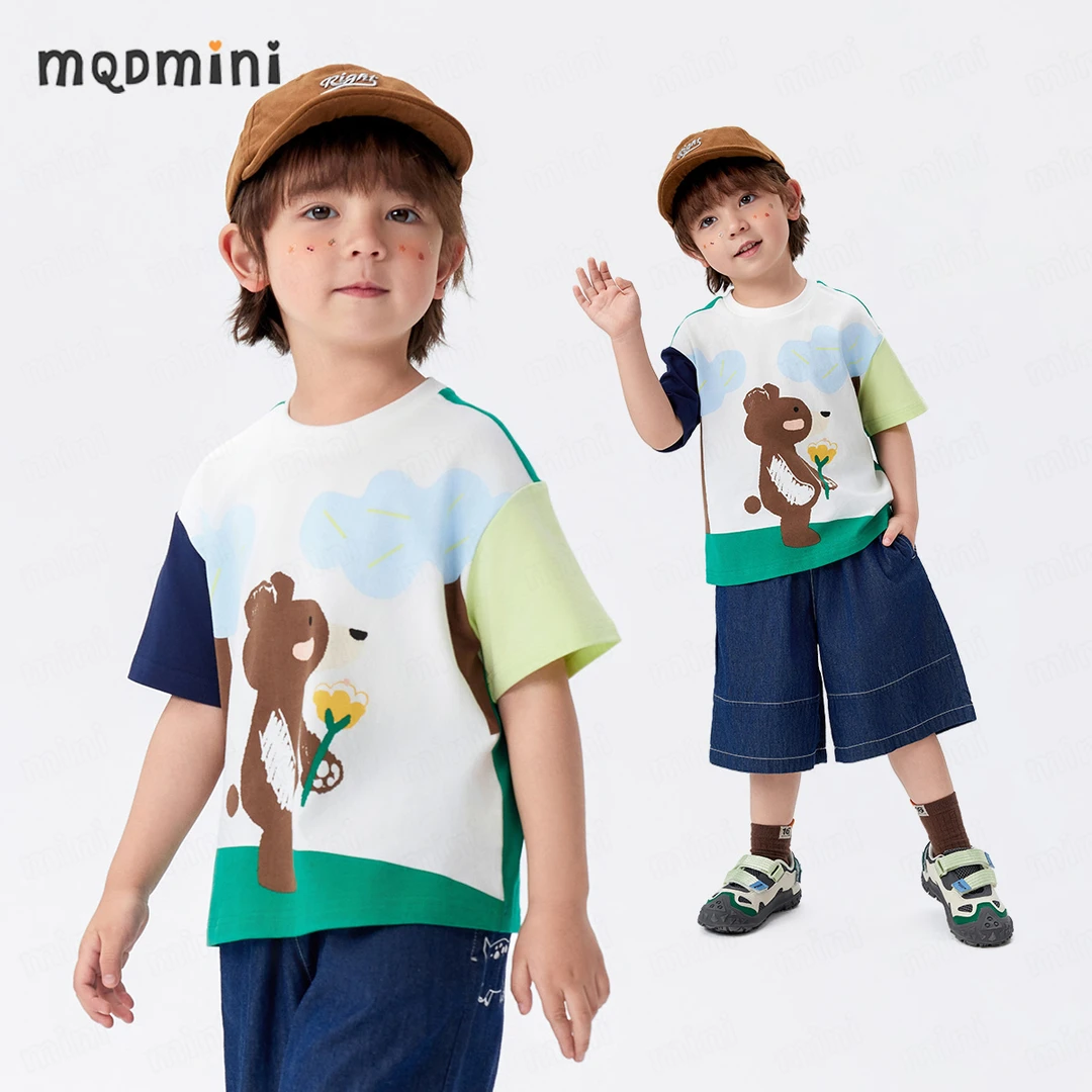 MQDMINI【抗菌凉感】儿童衣服短袖t恤男童上衣童装夏季夏装新款