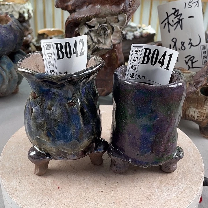 紫砂花盆景德镇陶瓷041-042