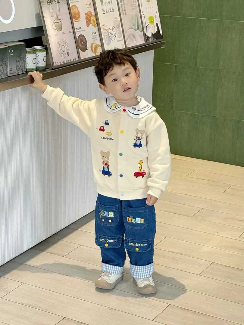 儿童开衫秋装男童外套日系miki女童外套可爱男童针织秋季宝宝衣服