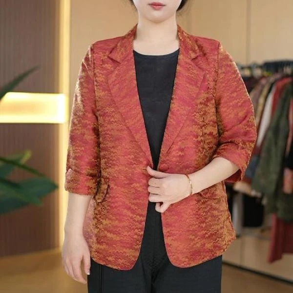 新款国风重磅云锦提花西装HP2518