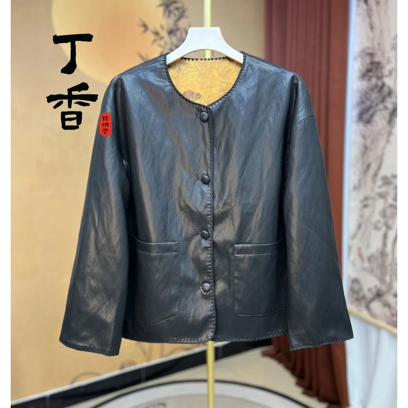 670高端百搭潮流双面穿皮衣外套女