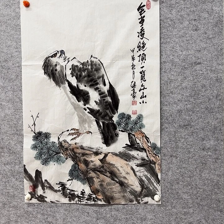 国画花鸟等多种鸟类的栖息