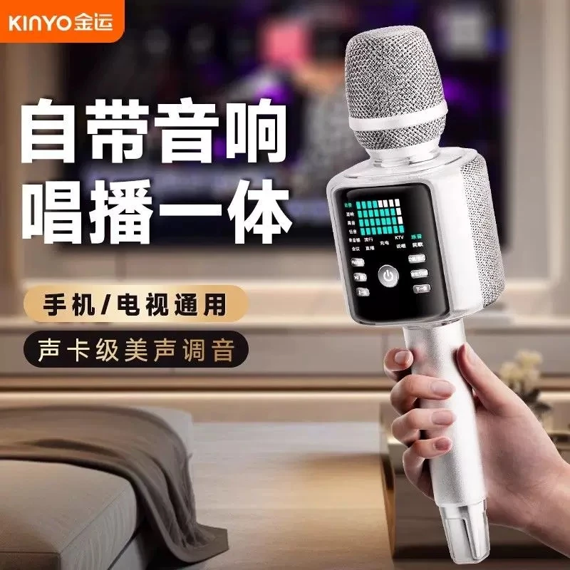 DR金运新款H9话筒音响声卡一体麦克风唱歌直播专用k歌话筒