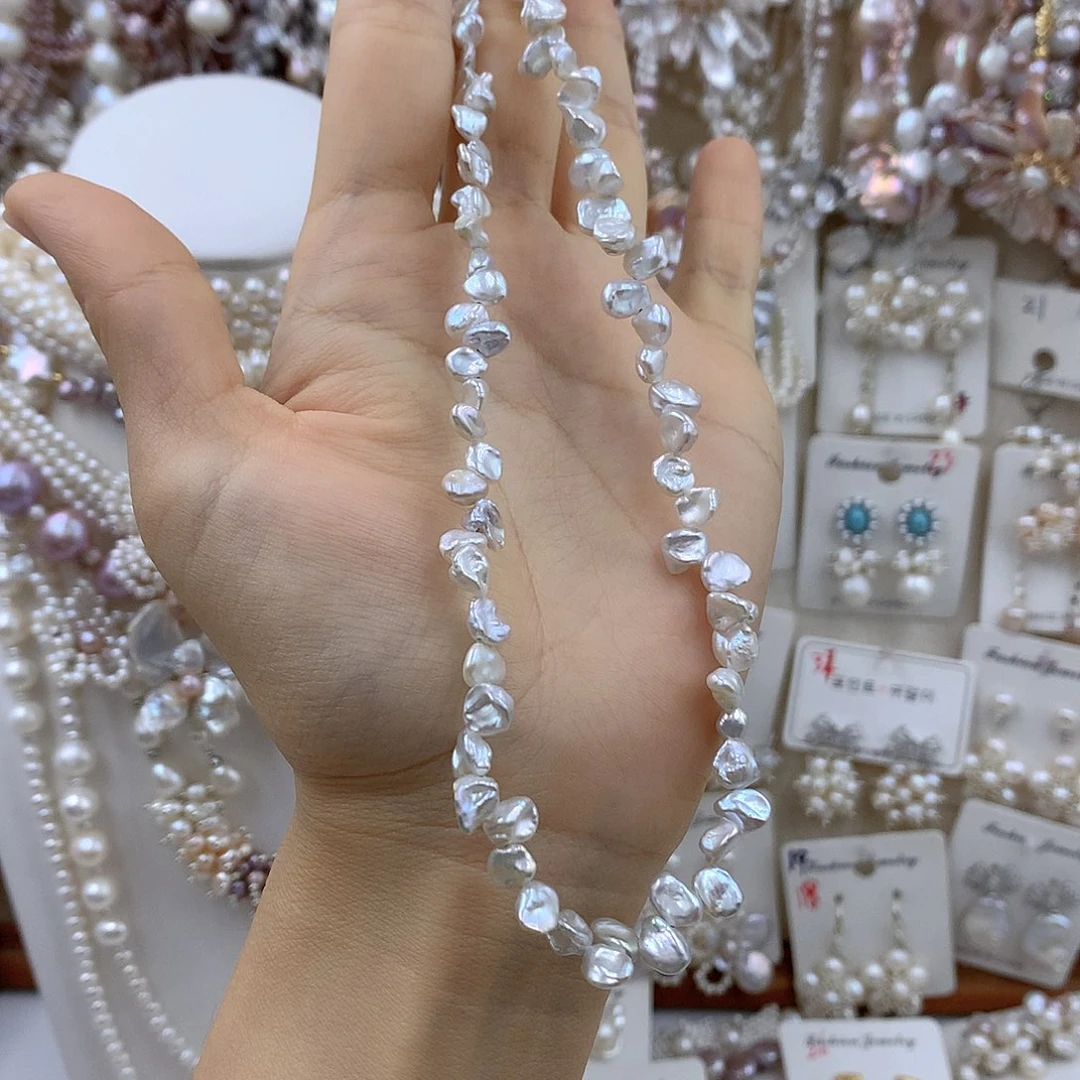 y***y淡水珍珠银S925镶嵌项链耳饰
