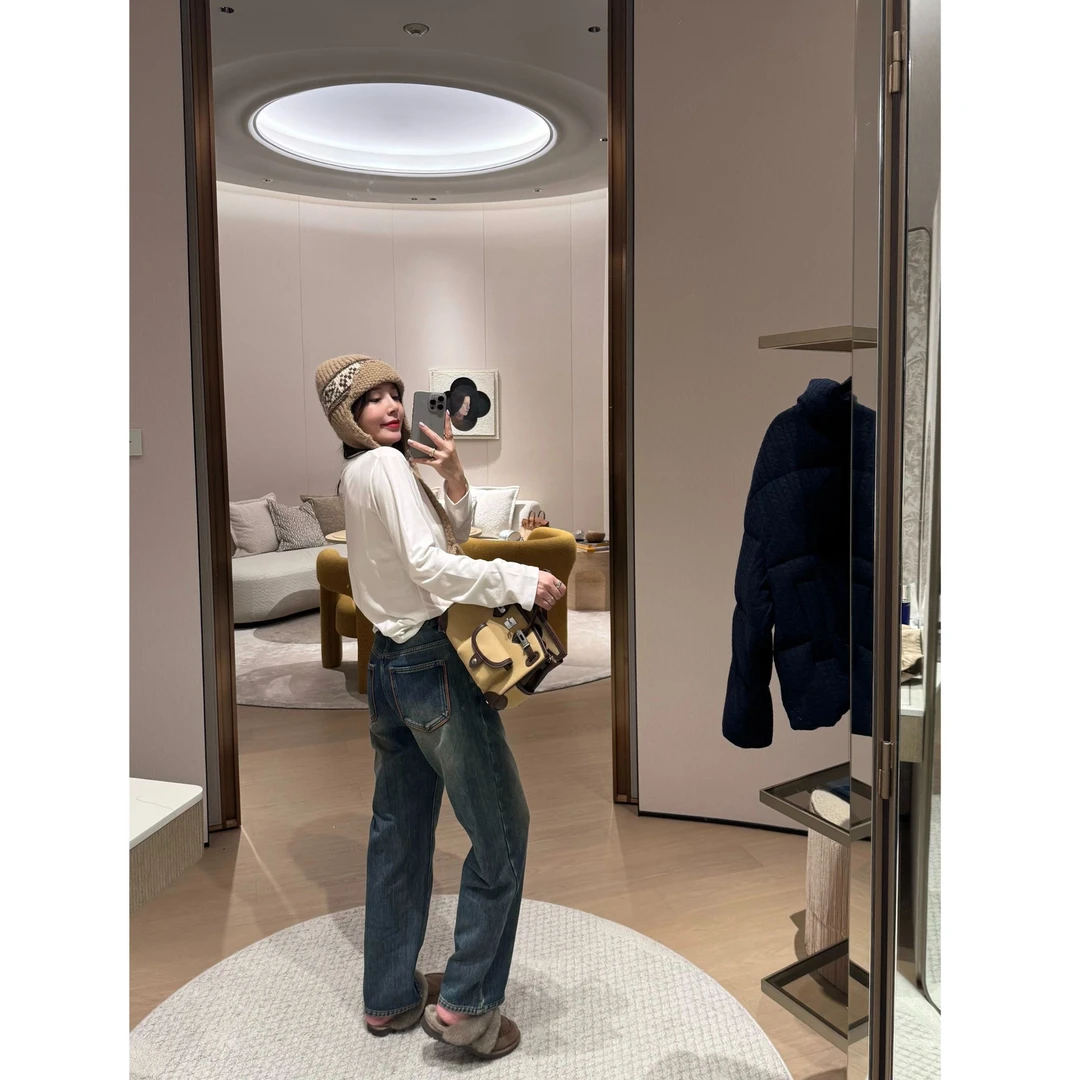 BETTERJOELAY -薄绒【百搭深色】莱赛尔百搭休闲直筒牛仔裤JG9705