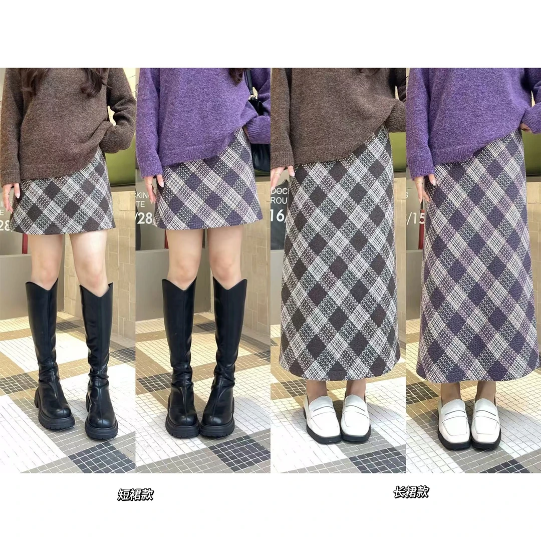 裂渡宣宣【格陵兰的冬】气质百搭长短裙女冬韩系时尚半身裙ZY511A33