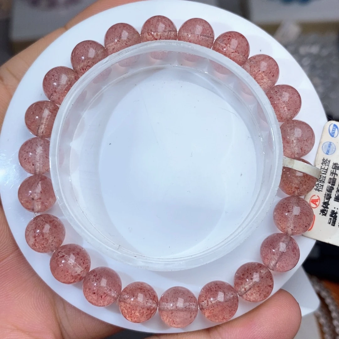 水晶手链未镶嵌8.8星光透体草莓晶