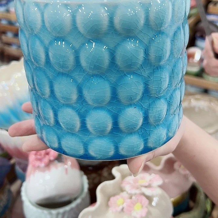 有孔.凑满10元发货多肉陶瓷花盆！