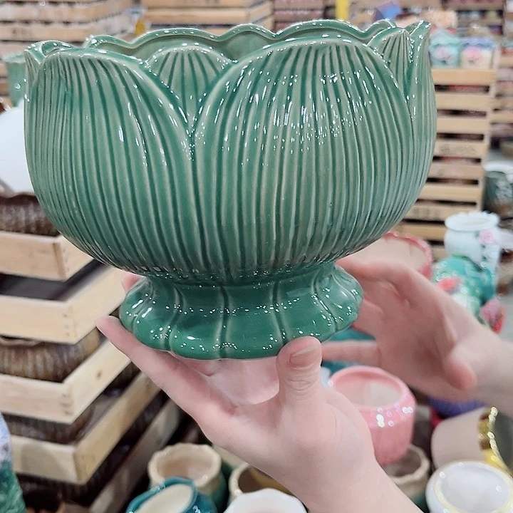 有孔.凑单10元陶瓷花盆发货！