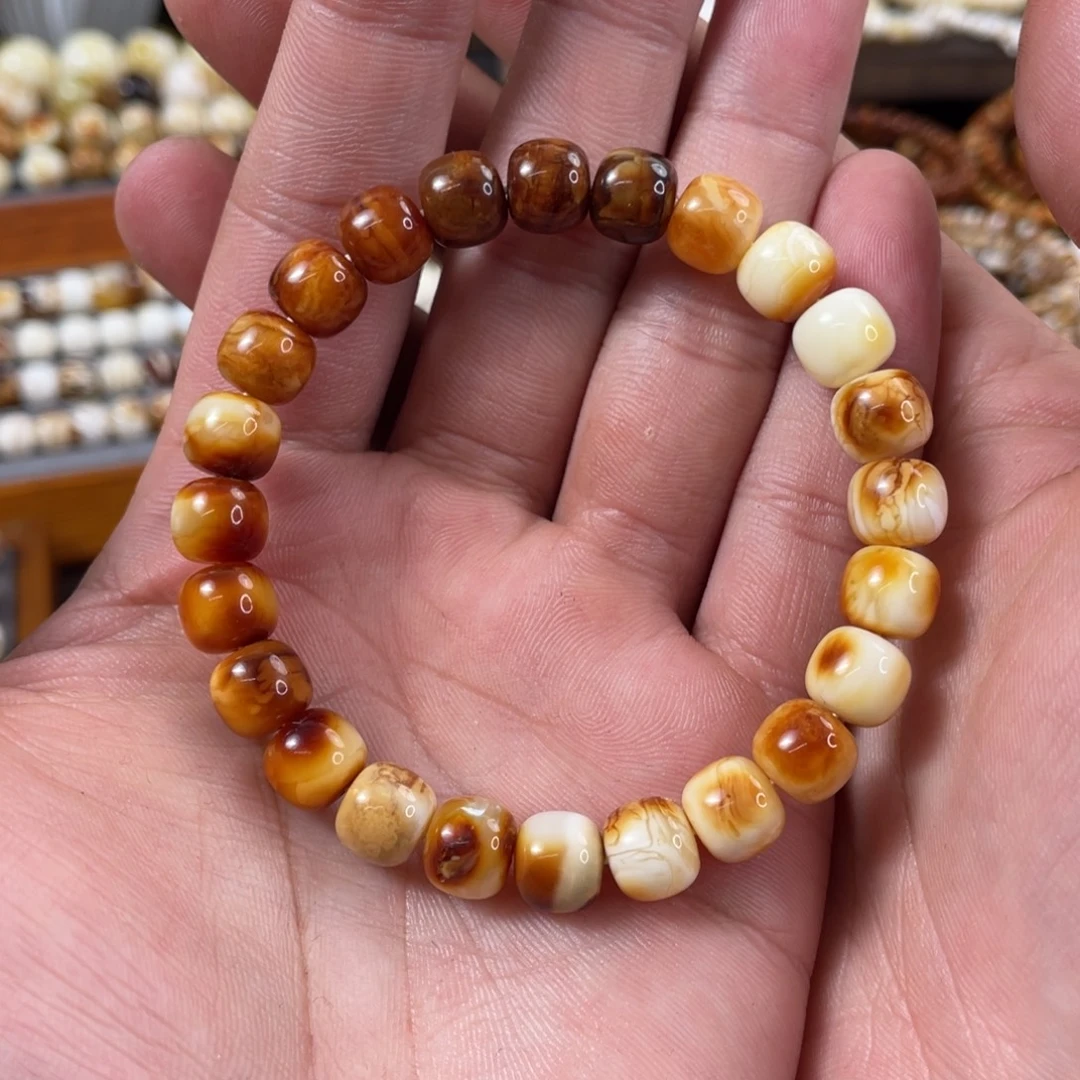 琥珀未镶嵌珠宝奇石9mm渐变沁色老型