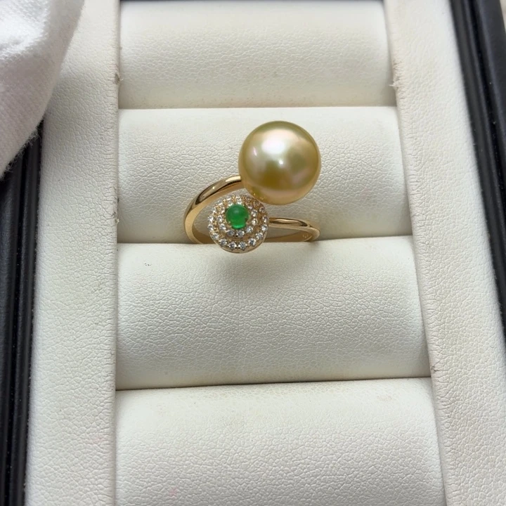 海水珍珠银S925镶嵌戒指