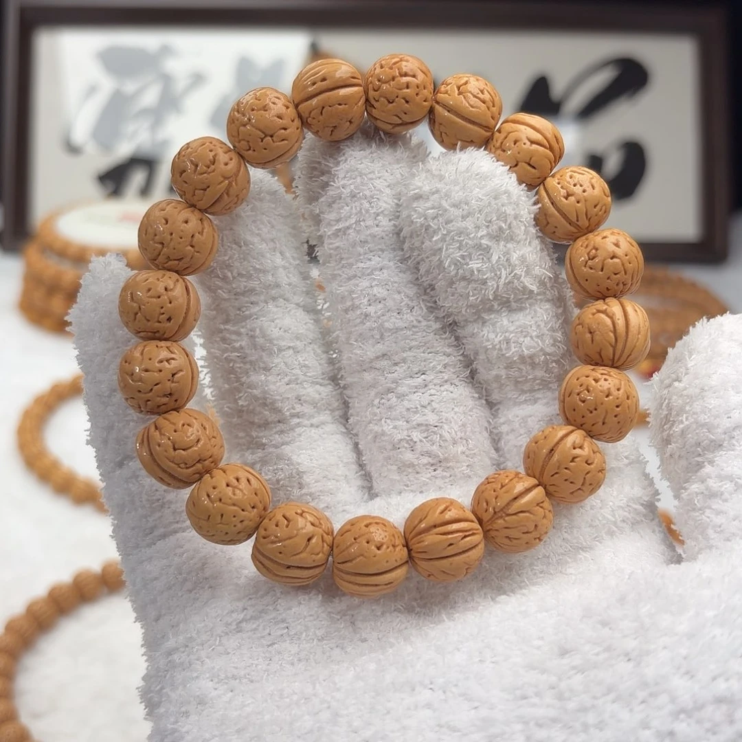 手串桃核1.4「水晶」野生桃核单圈