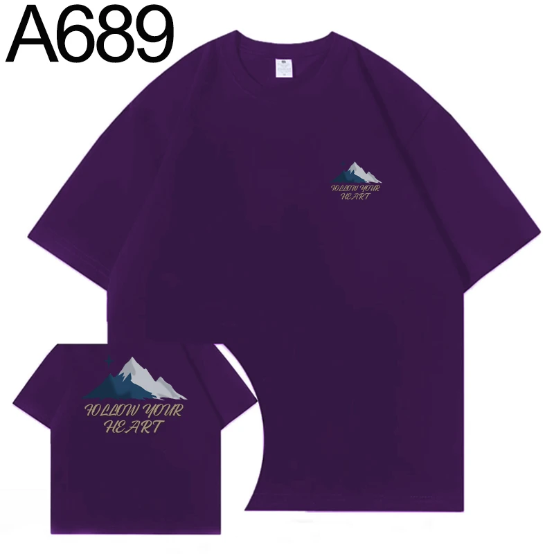 【A689-A703】夏季潮牌男女圆领重磅短袖纯棉宽松上衣情侣潮流t恤