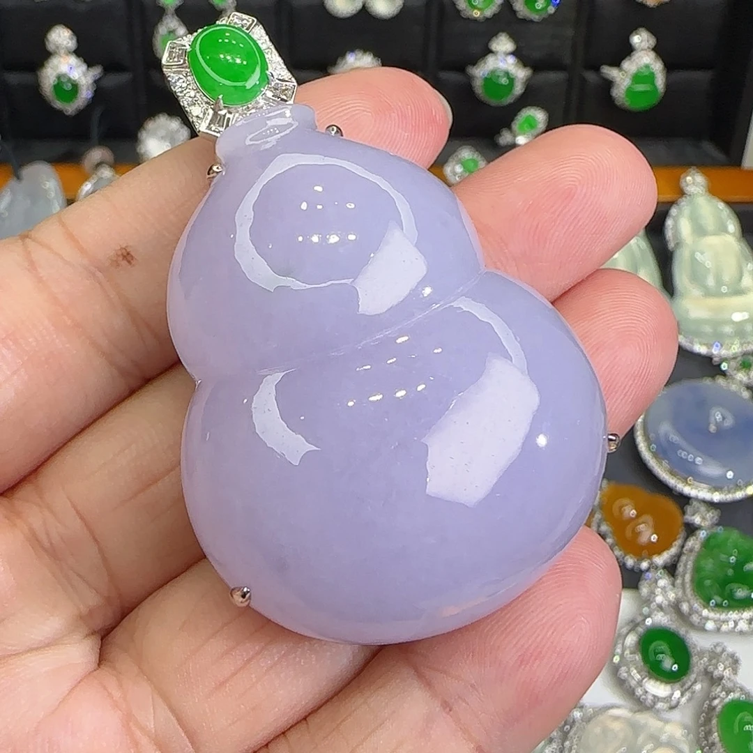翡翠18K金镶嵌颈饰天然翡翠