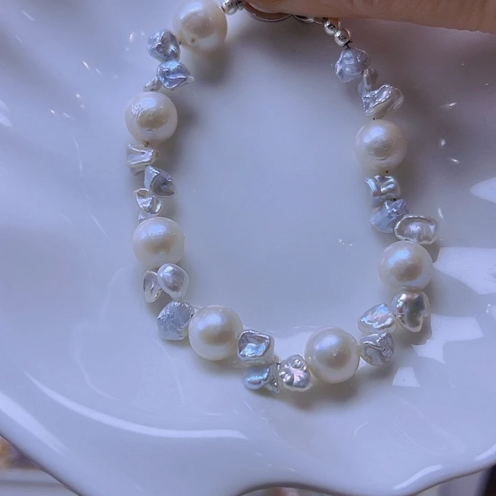 淡水珍珠手绳合金