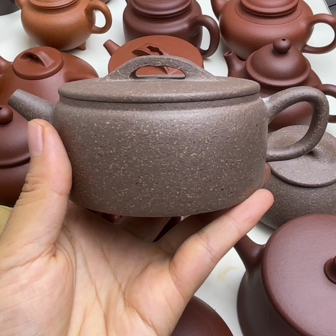 茶壶紫砂青降坡汉瓦200cc微瑕