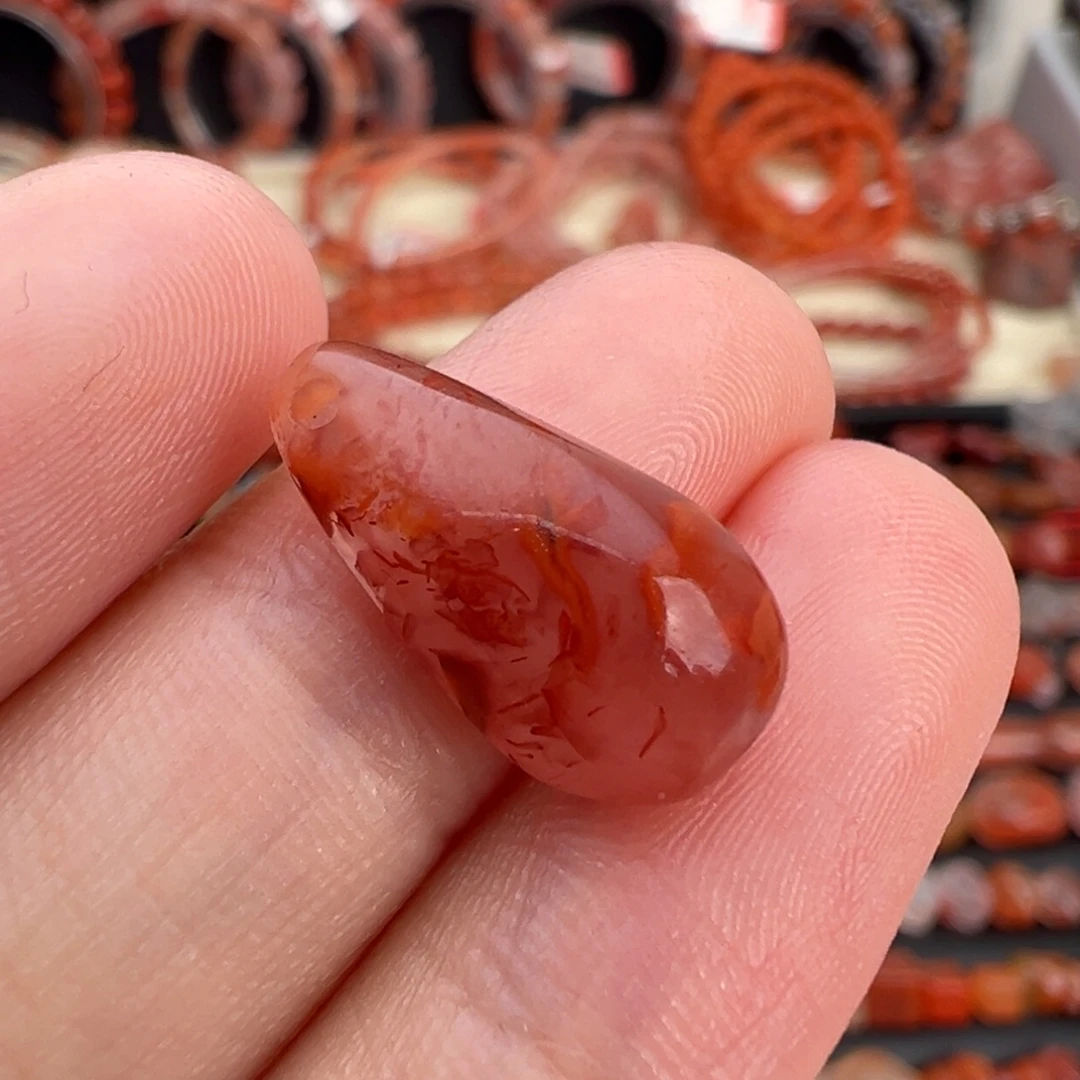 南红玛瑙未镶嵌颈饰火焰卡子