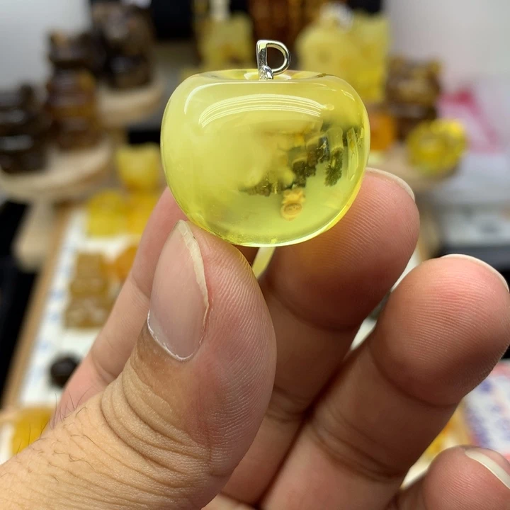 琥珀颈饰未镶嵌苹果珠