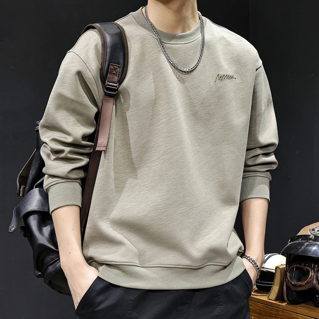 U&PURA竹节棉纹理刺绣潮牌卫衣男春秋男款衣服秋季2025新款男士