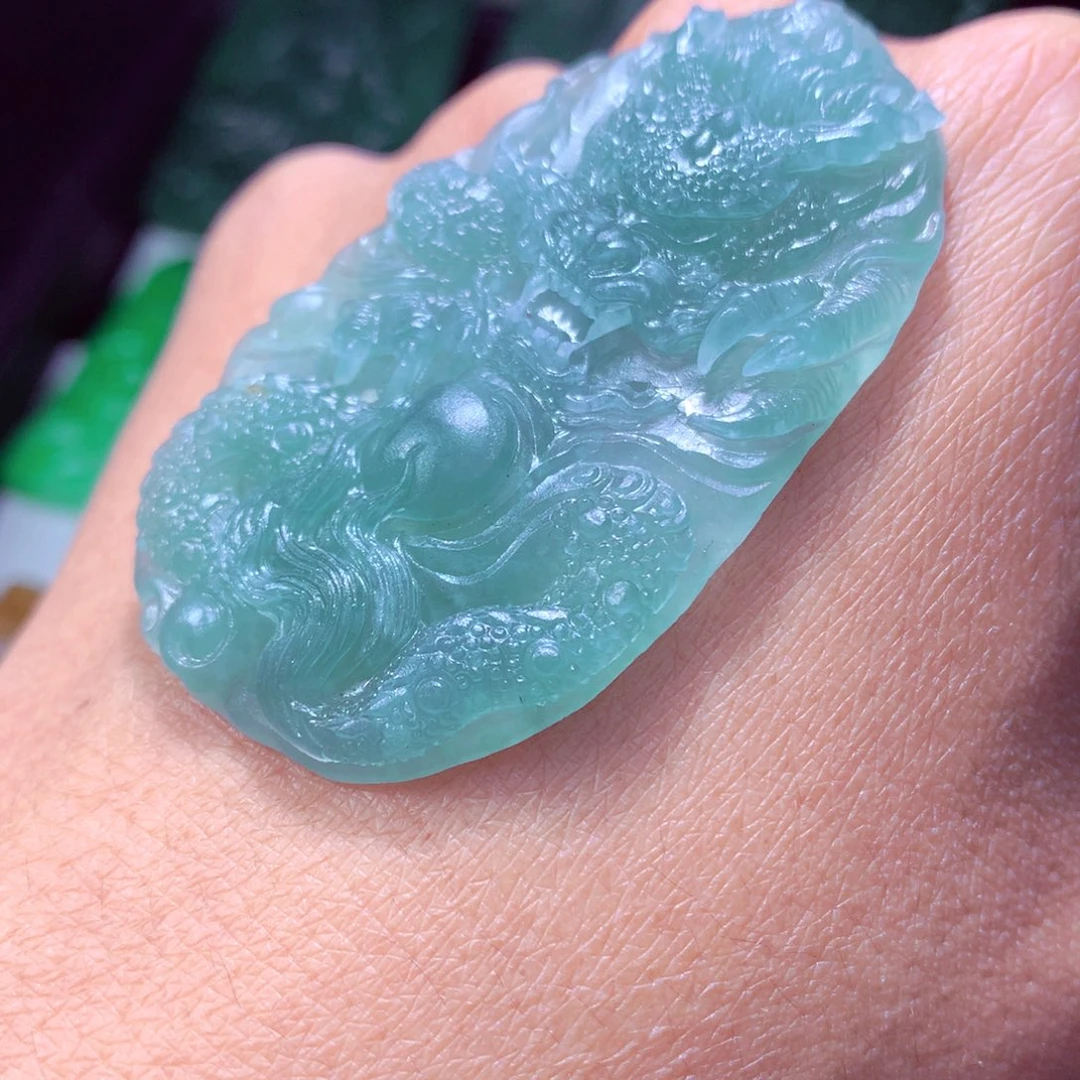 定制翡翠未镶嵌天然翡翠A货毛货挂件