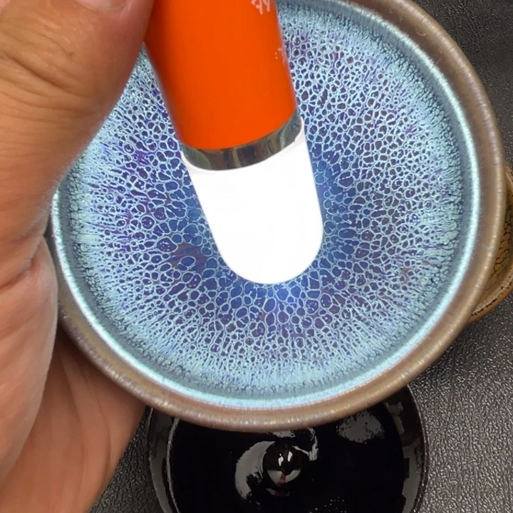 茶盏七彩泡泡油滴 建窑建盏主人杯一