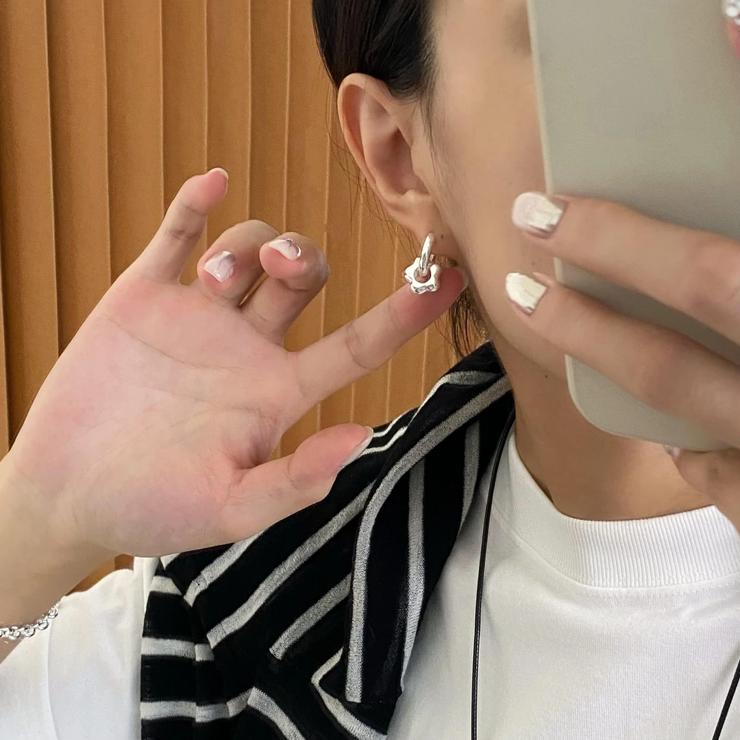 925银耳饰 简约百搭花花耳环两戴款个性小众素款耳扣