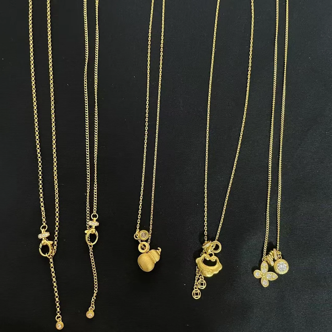 足金999 5G工艺黄金镶嵌万能链时尚百搭