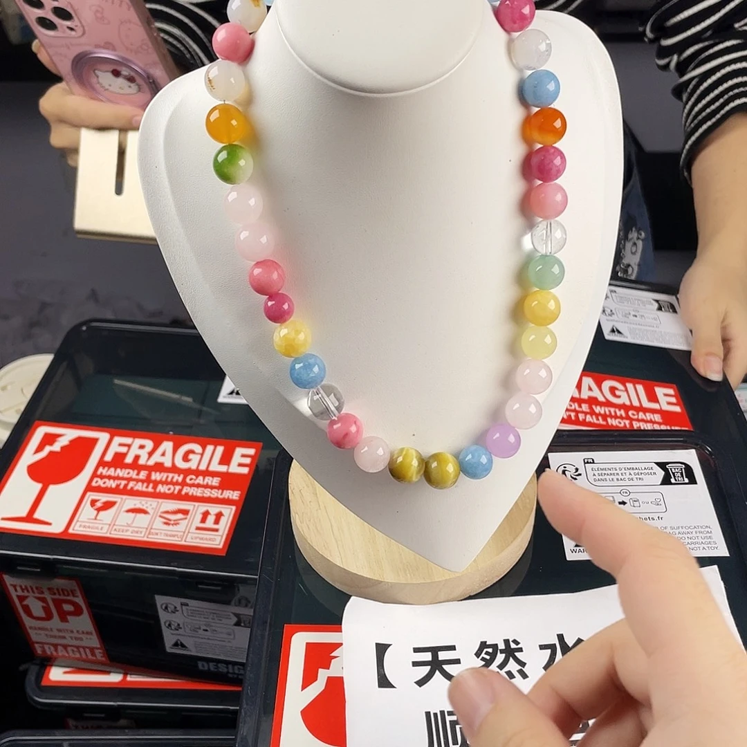 水晶手串银S925镀金镶嵌