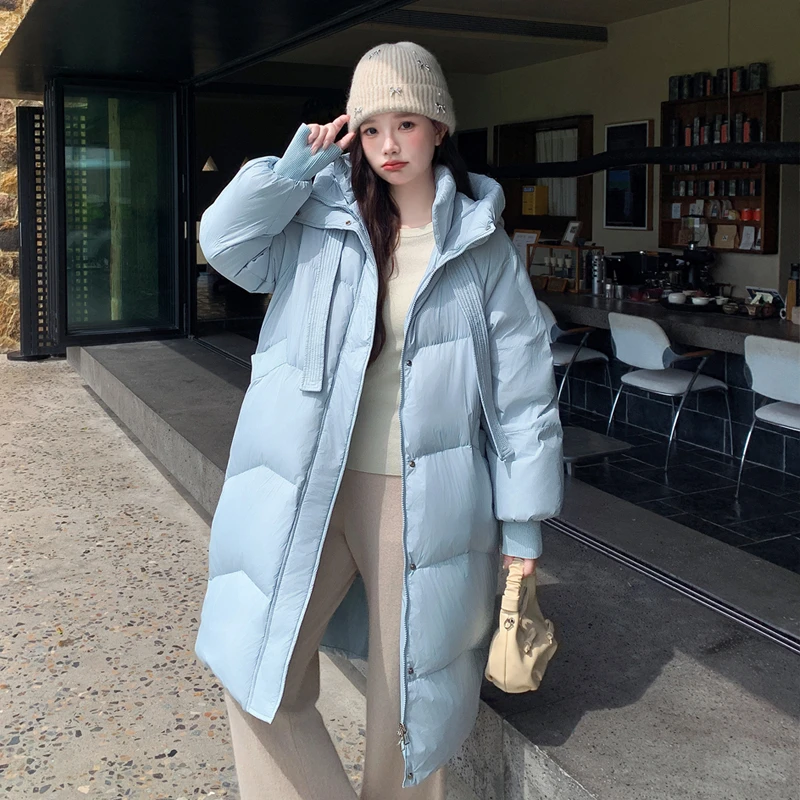 女款爆款2025大码羽绒服女冬200-300斤加宽加大码过膝女装中长款