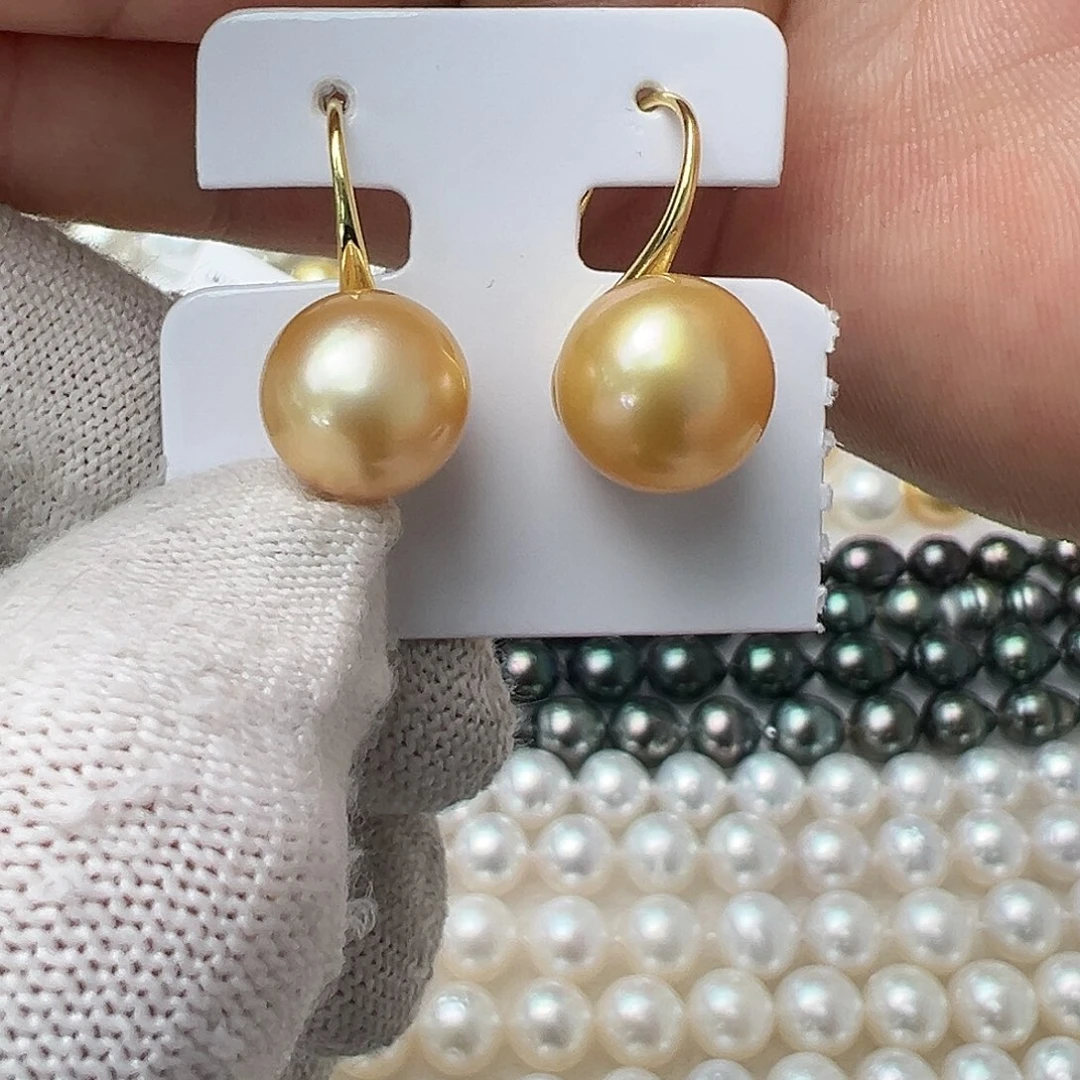 银S925镶嵌海水珍珠耳饰