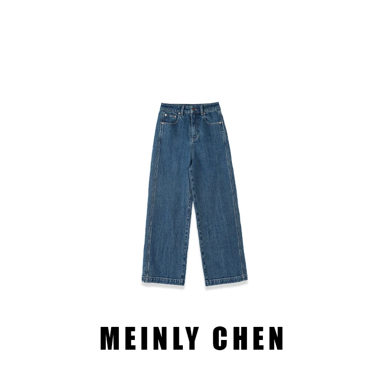 【MEINLY  CHEN】高端设计师款时尚百搭直筒牛仔裤2548