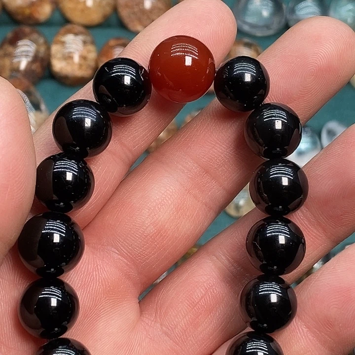 黑曜岩未镶嵌手串
