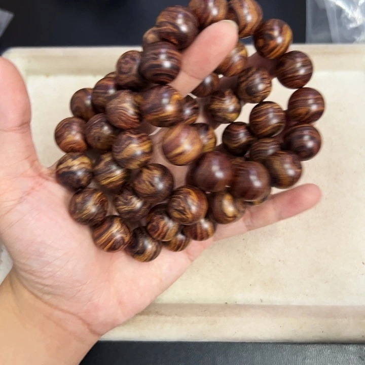 手串/手链黄花梨/降香黄檀18mm圆珠粗抛莽纹