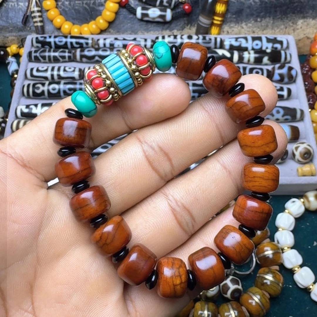 柏香籽/百香籽手串牦牛骨