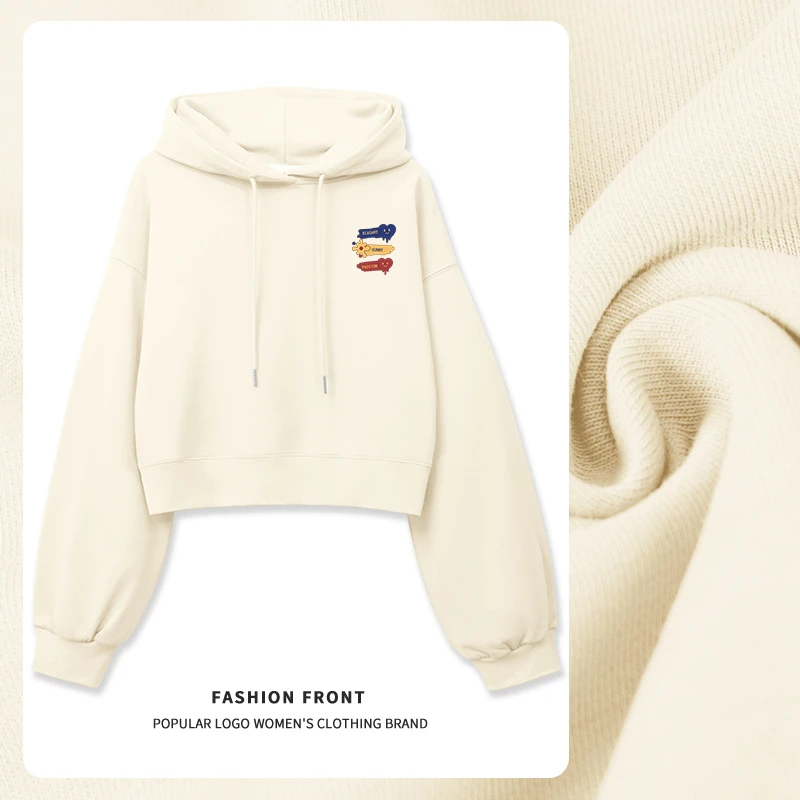 真维斯无界女士秋季短款连帽卫衣百搭舒适休闲宽松潮流高级感上衣