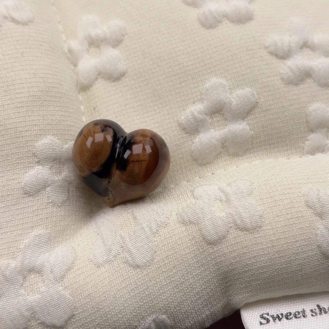 琥珀未镶嵌手链根珀溶洞妖花屁桃单枚