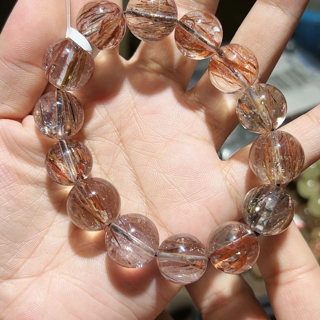 水晶手链未镶嵌黑金超七15毫米33毫米