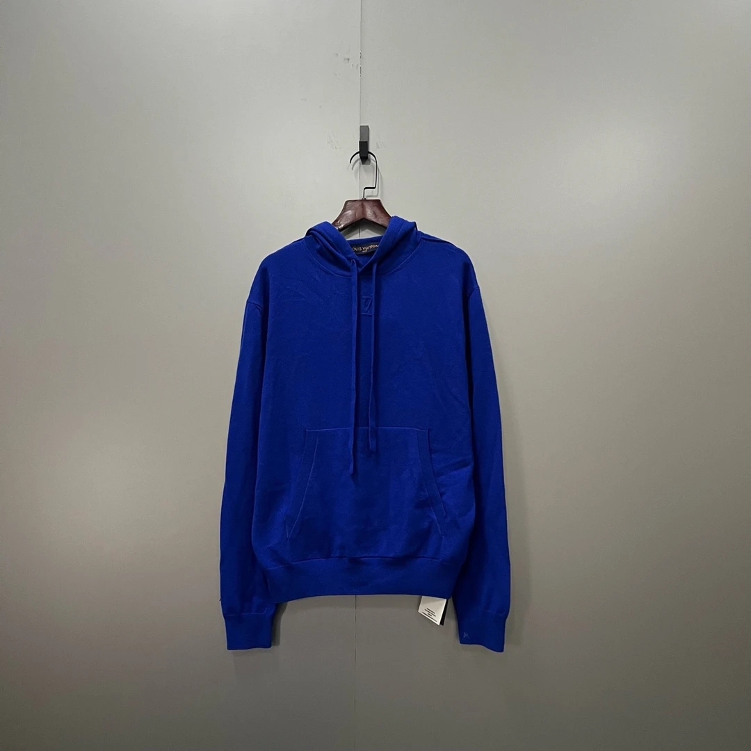 95新 LouisVuitton/路易威登 (ll) 蓝色压纹针织帽衫 S码/100879