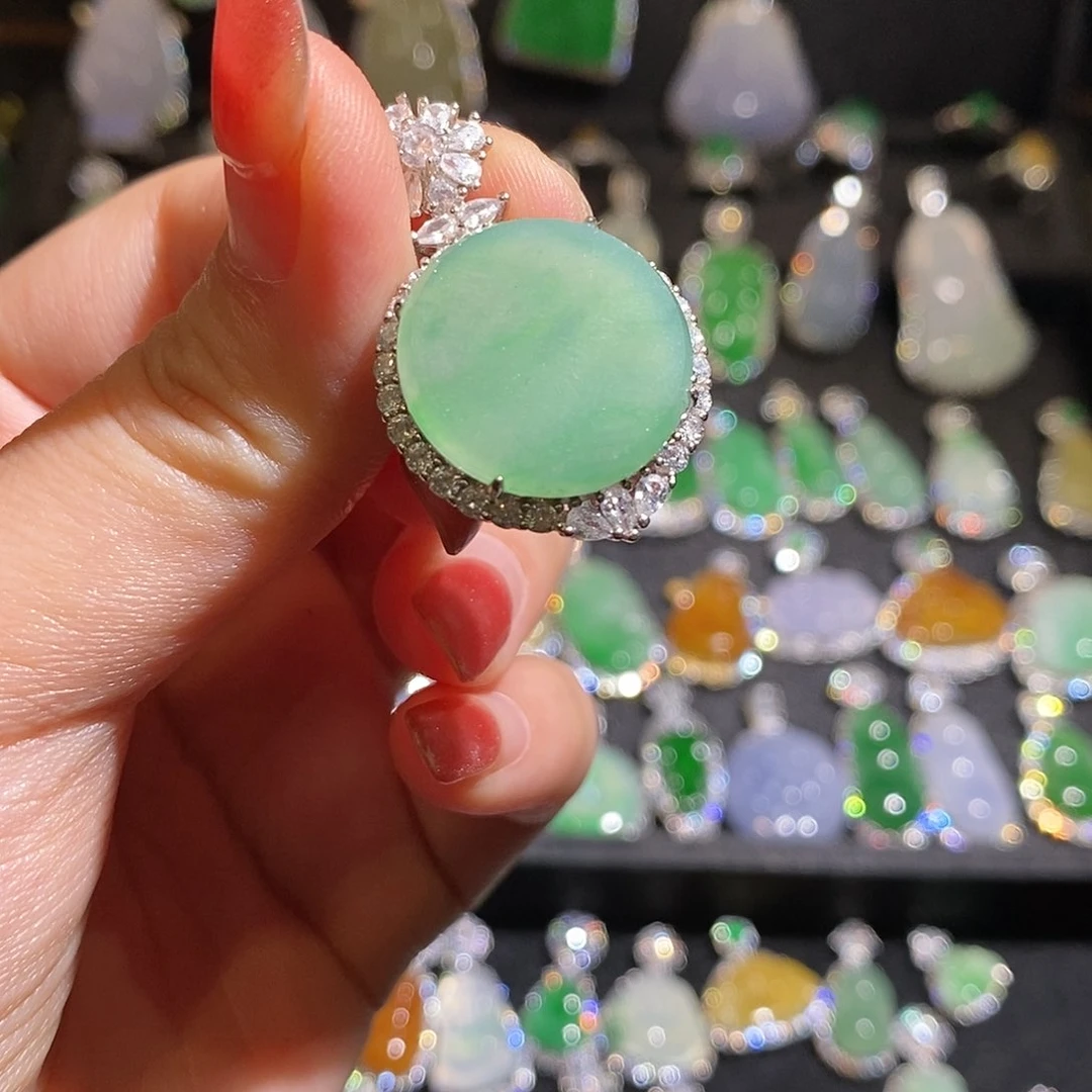 颈饰银S925镶嵌翡翠天然翡翠